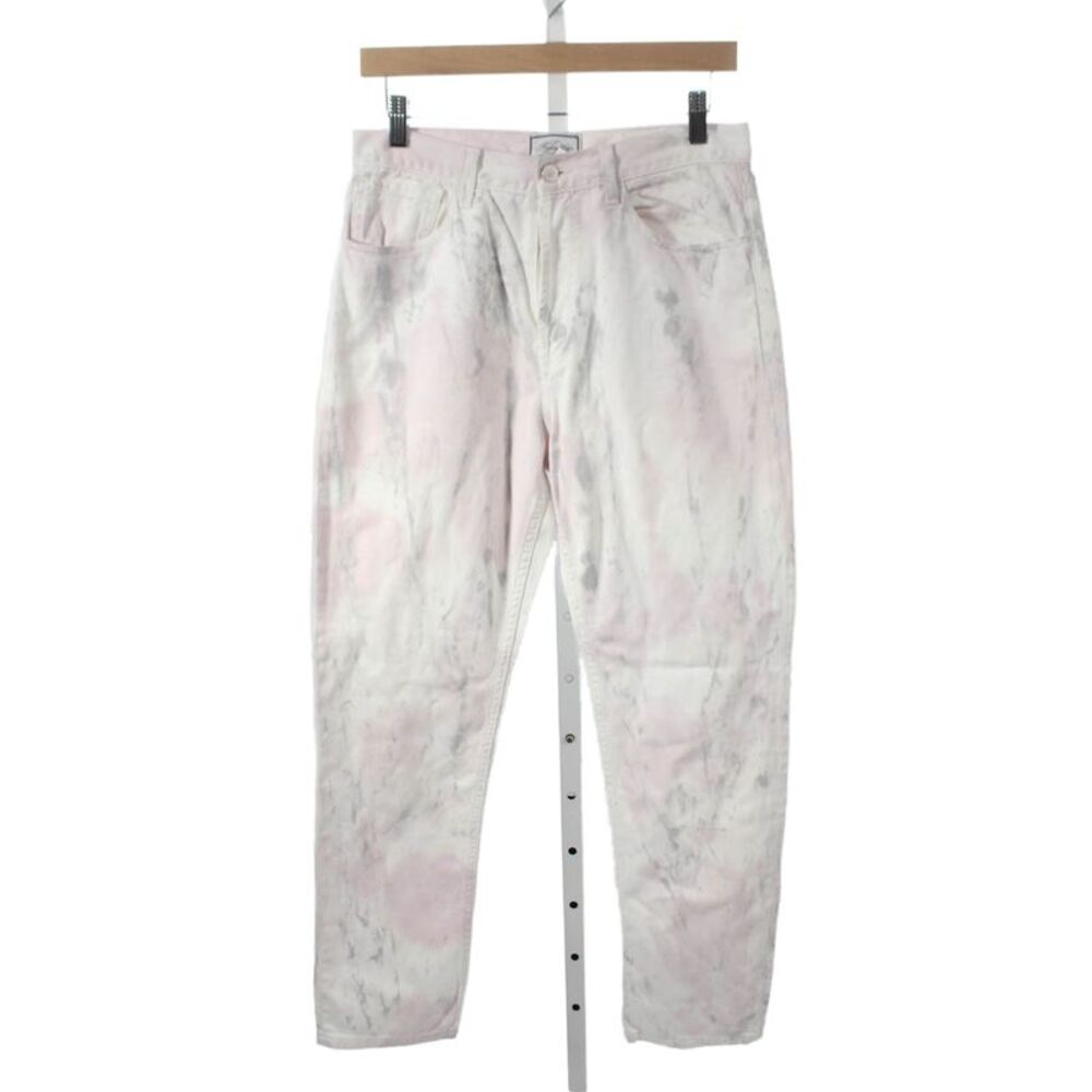 Redemption Womens Straight Jeans Pink Tie Dye High Rise 100% Cotton Size 42
